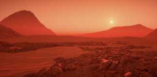 Sturmkrater des Planeten Mars