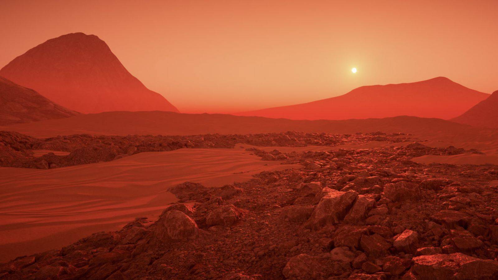 Sturmkrater des Planeten Mars