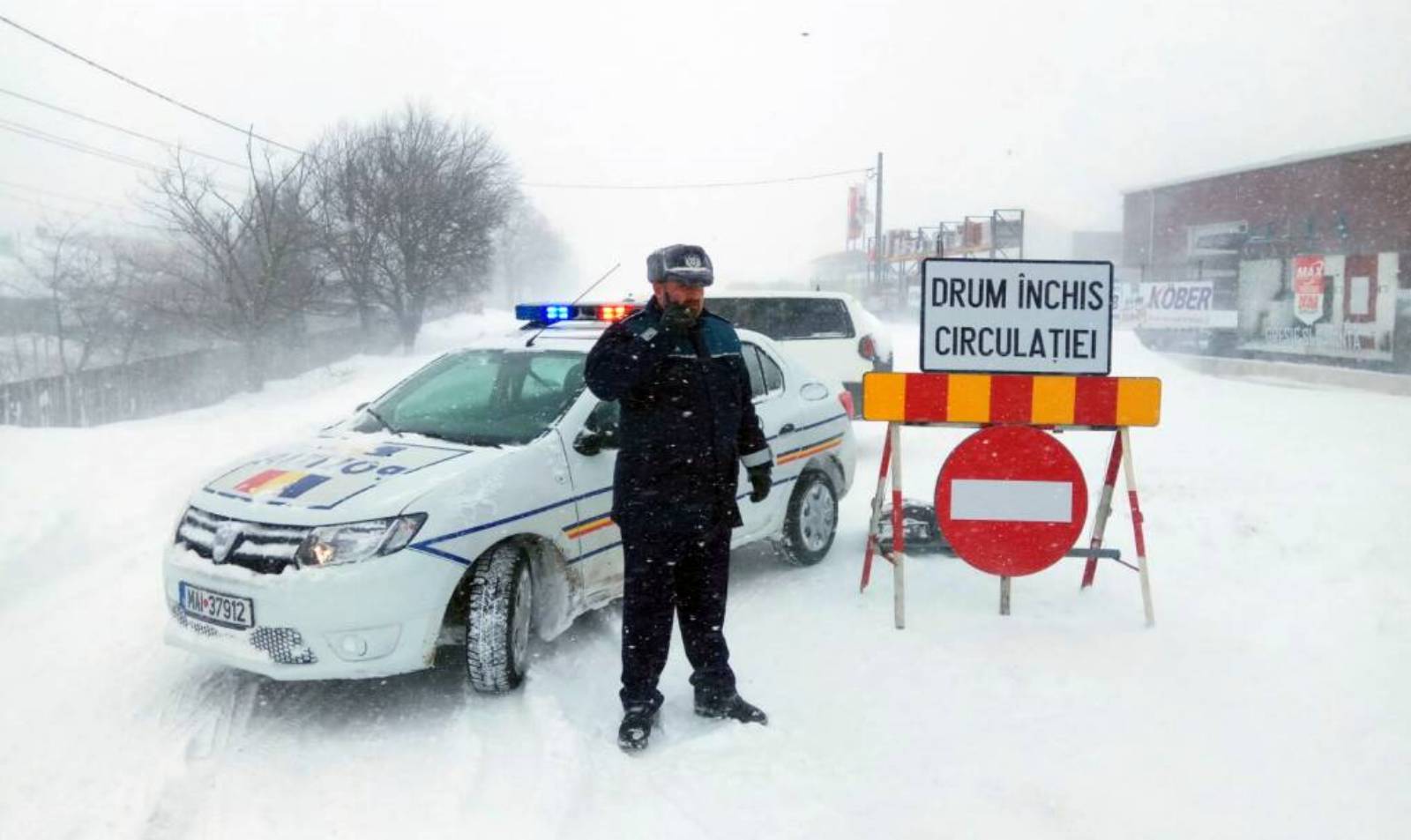 Romanian poliisin kartta SULJETTUT TIET