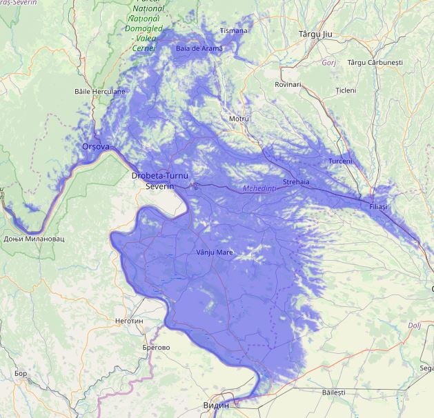 RCS & RDS dækning 2G Gorj Mehedinti