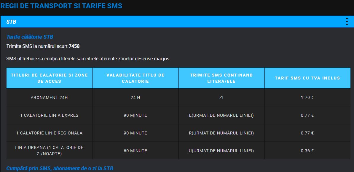 RCS & RDS bilet SMS