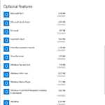 Windows 10 applications optional features