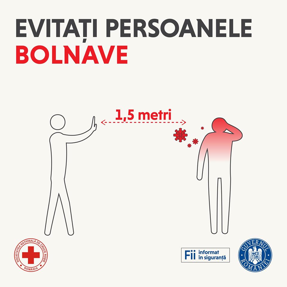 Koronavirus Romanian hallituksen suositusten etäisyys