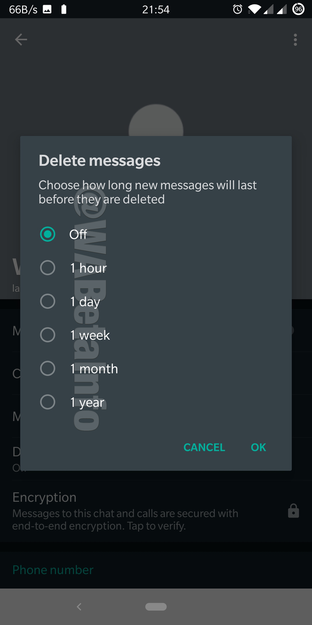 WhatsApp delete mesaje