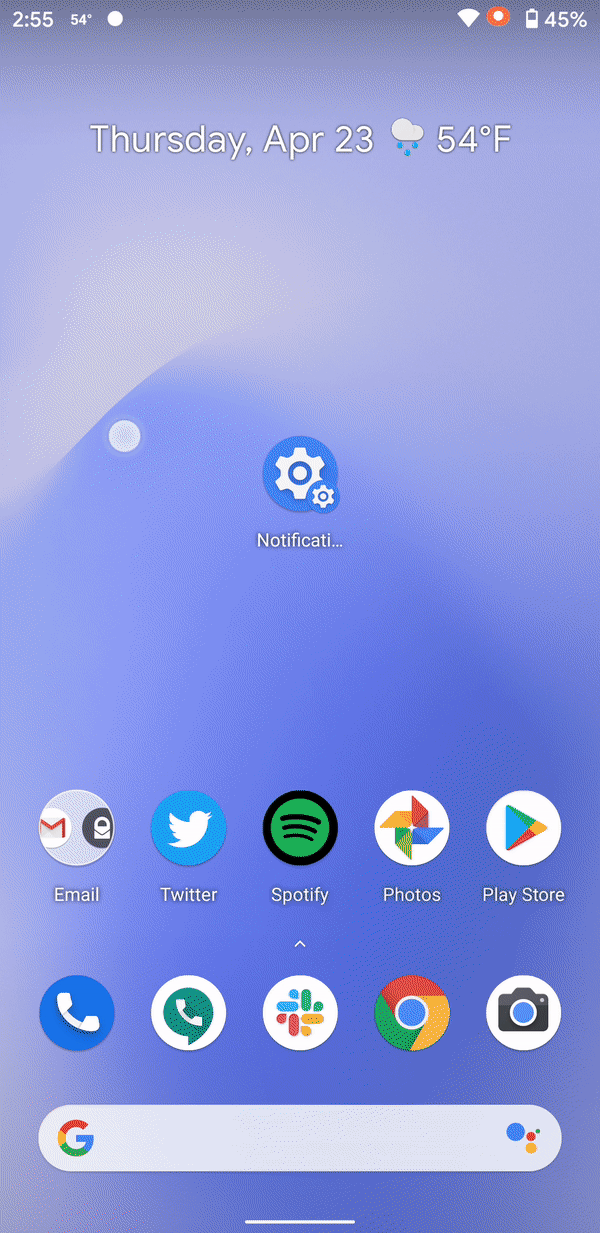Android fundal notificari
