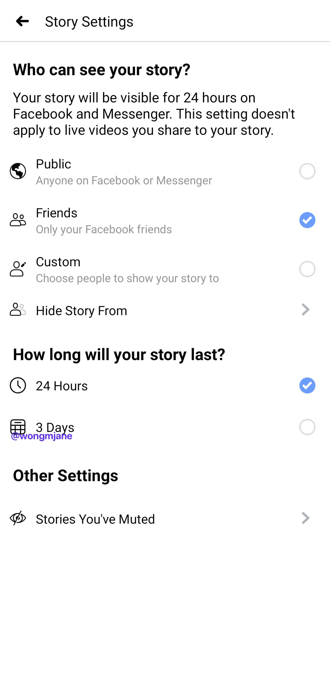 Application Facebook Story 3 jours