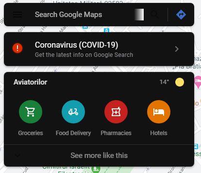 Google Maps livrari coronavirus listari