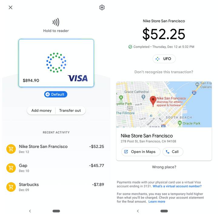 Google physical bank card