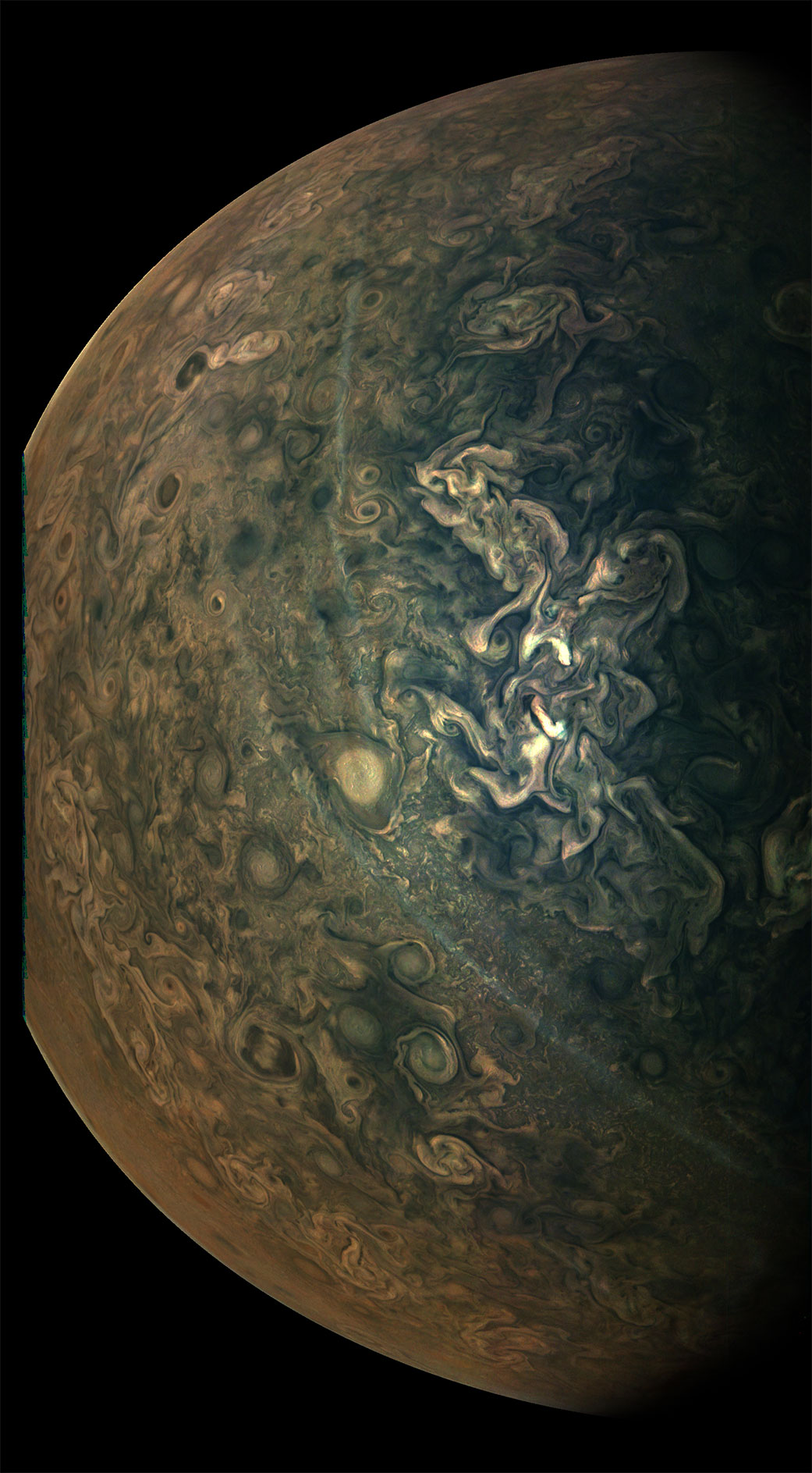 Planeten Jupiter dimma halvklotet
