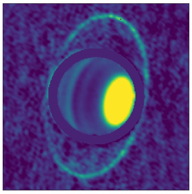 Zusammengesetztes Bild der Ringe des Planeten Uranus
