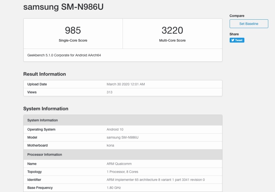 Samsung GALAXY Note 20 Plus Kompromiss