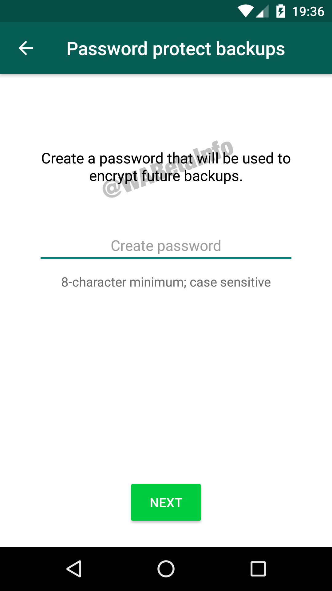 WhatsApp backup protection