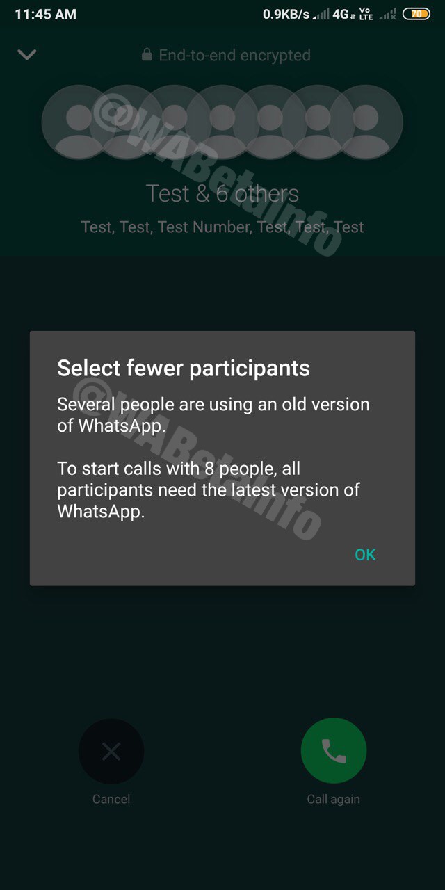 WhatsApp video conferencing phones