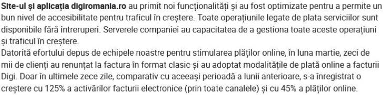 notizie sull'ottimizzazione di Digi Romania