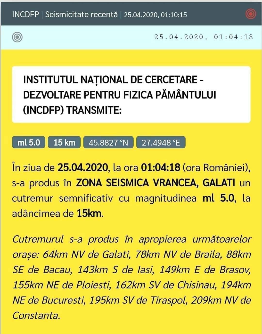 image un autre tremblement de terre en Roumanie