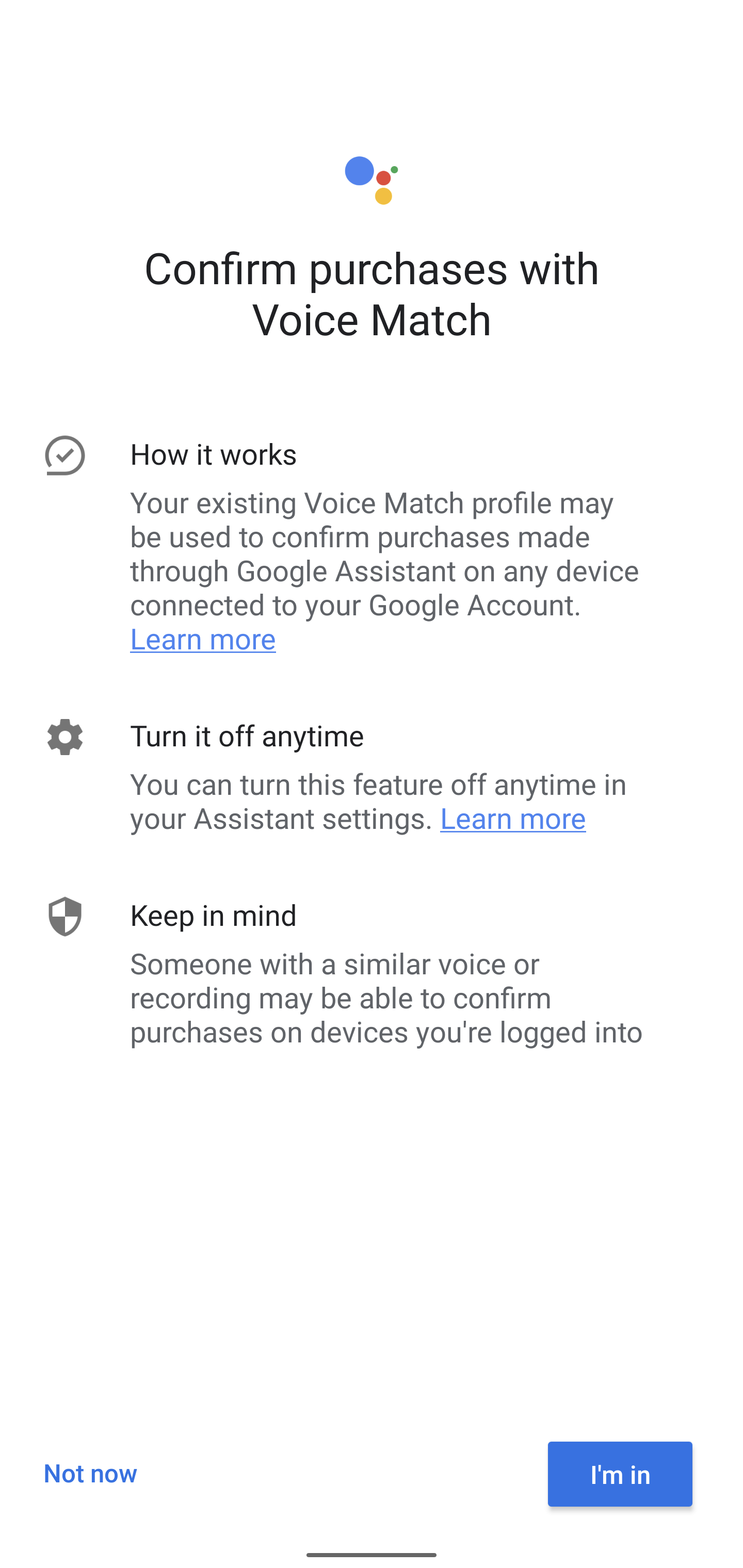 Android voice payments