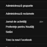 Interface du site Web sombre de Facebook