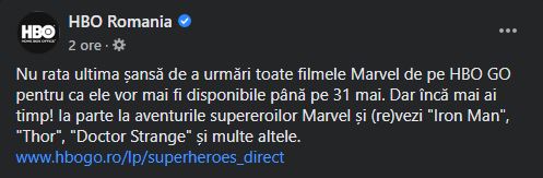 HBO Go excludere marvel