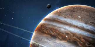 Planeten Jupiter haglar