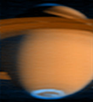 Planet Saturn aurora south pole