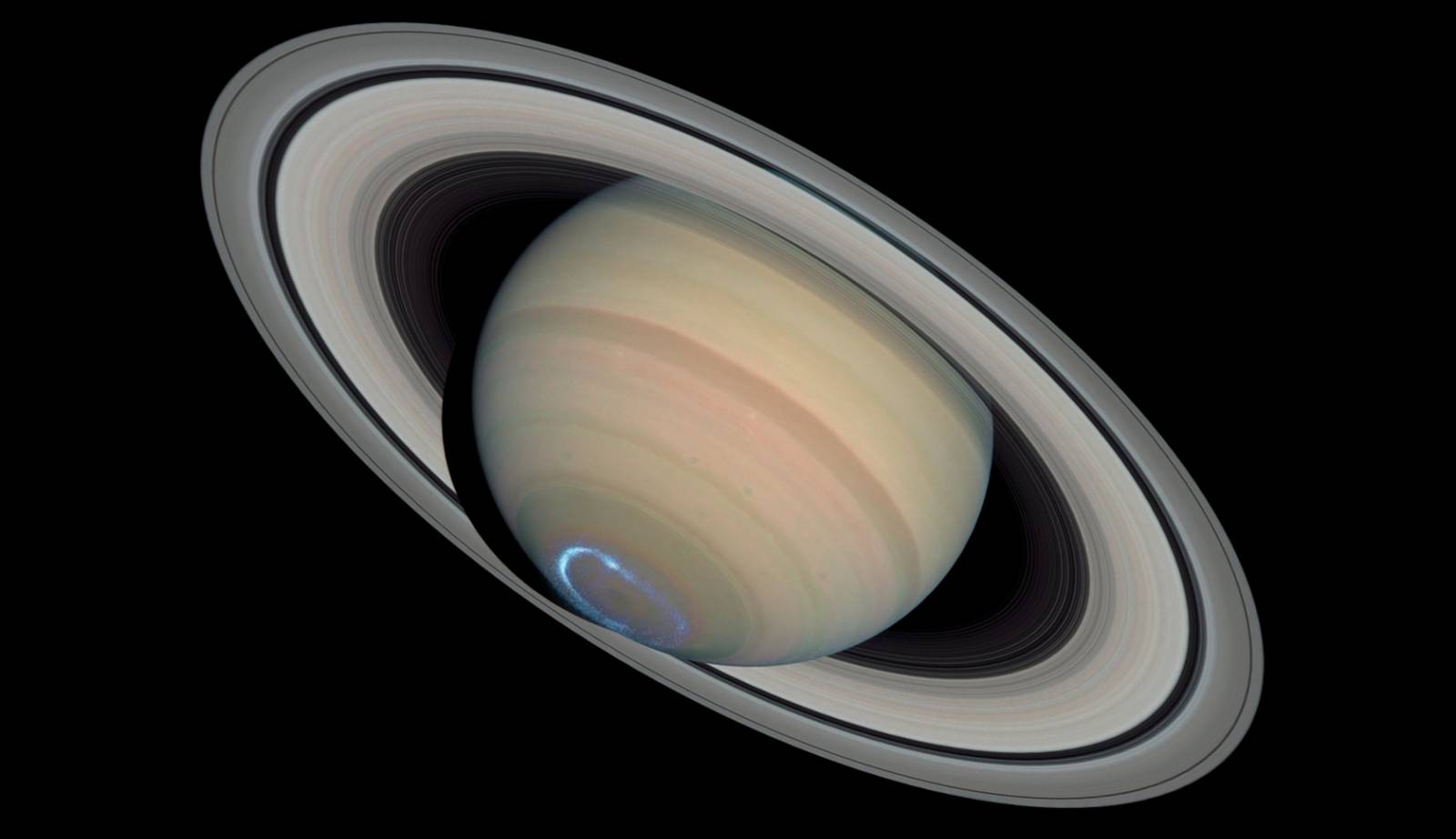 Planet Saturn aurora