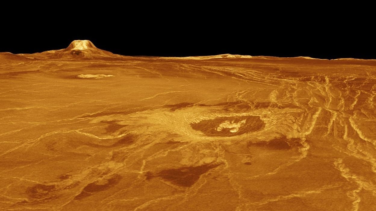 Planeet Venus vulkaan vulkaan gula mons