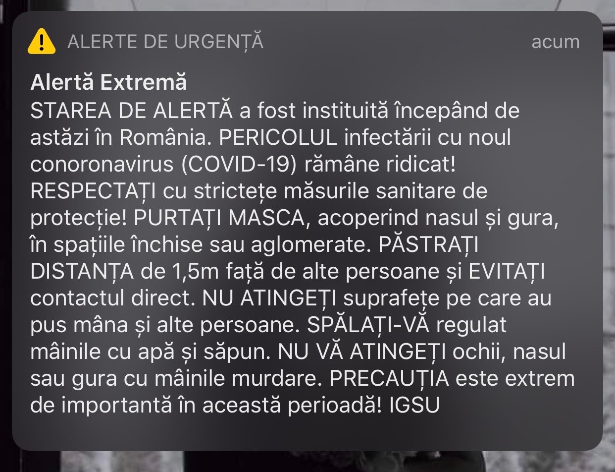 RO-ALERT Coronavirus alerta