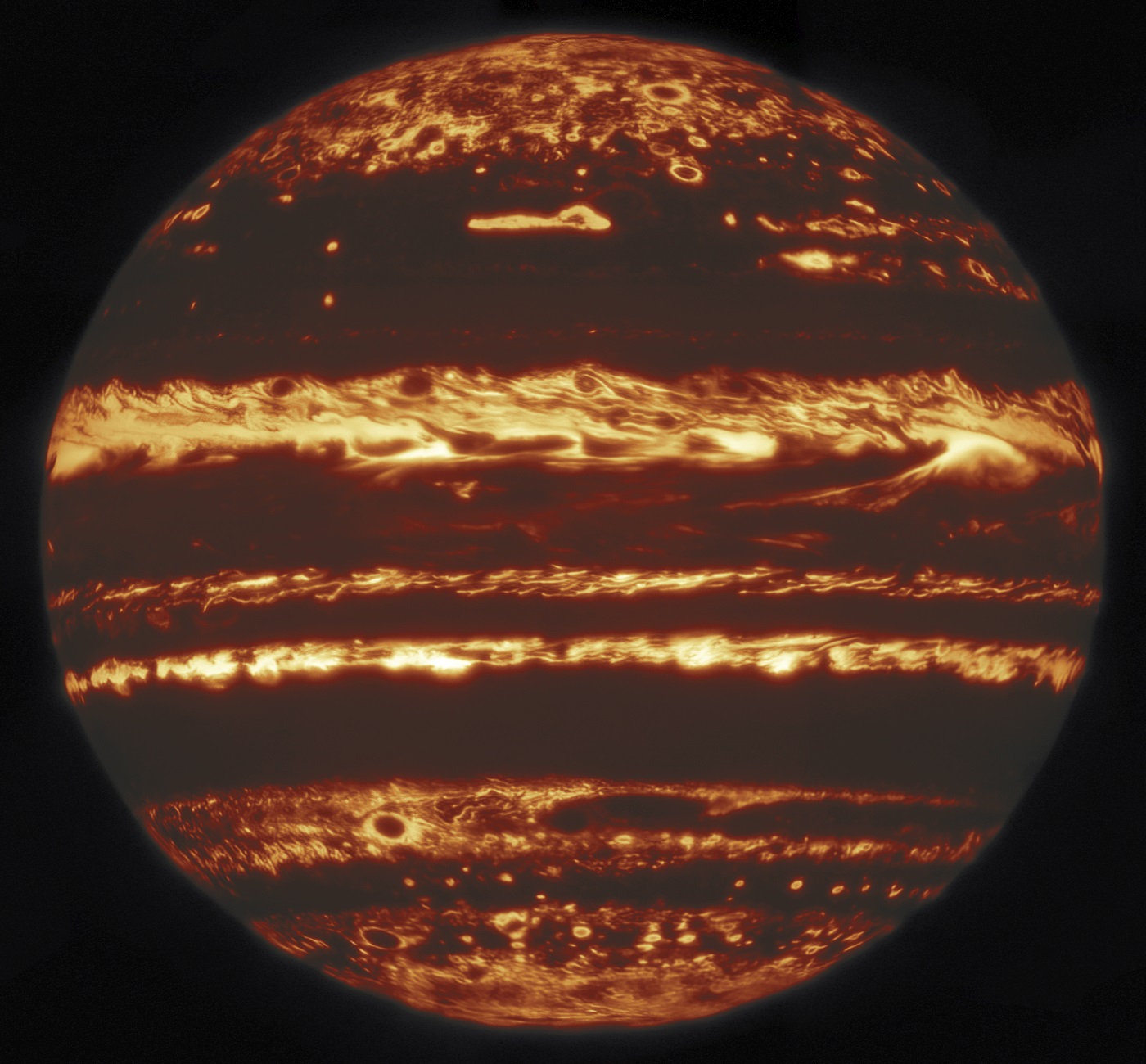 planeet Jupiter indrukwekkende stormen