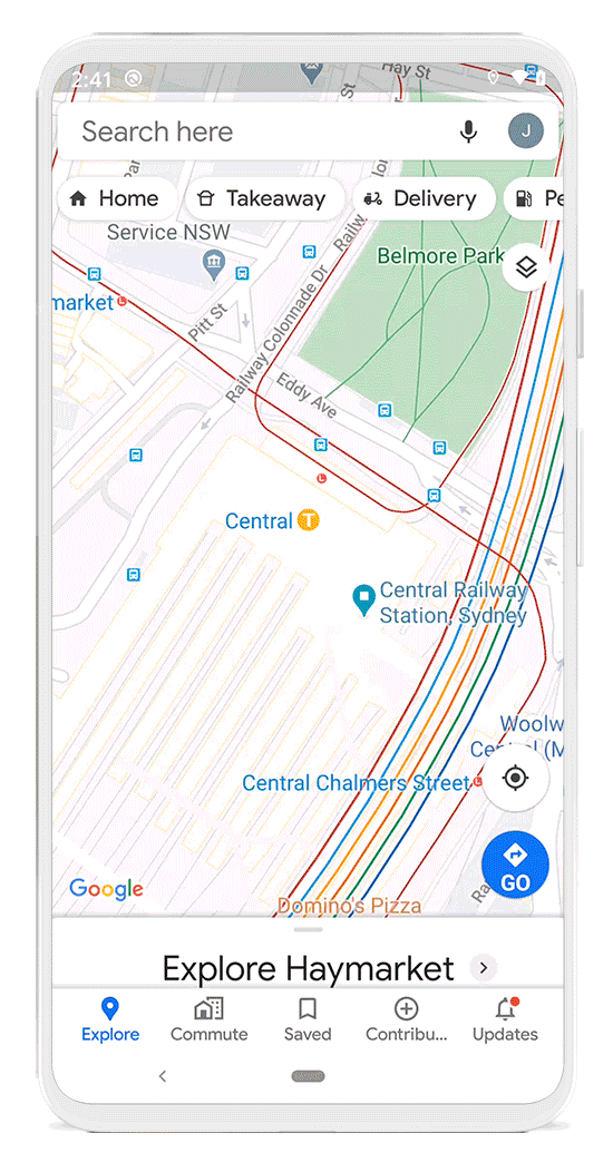 Google Maps -koronavirussuojaus