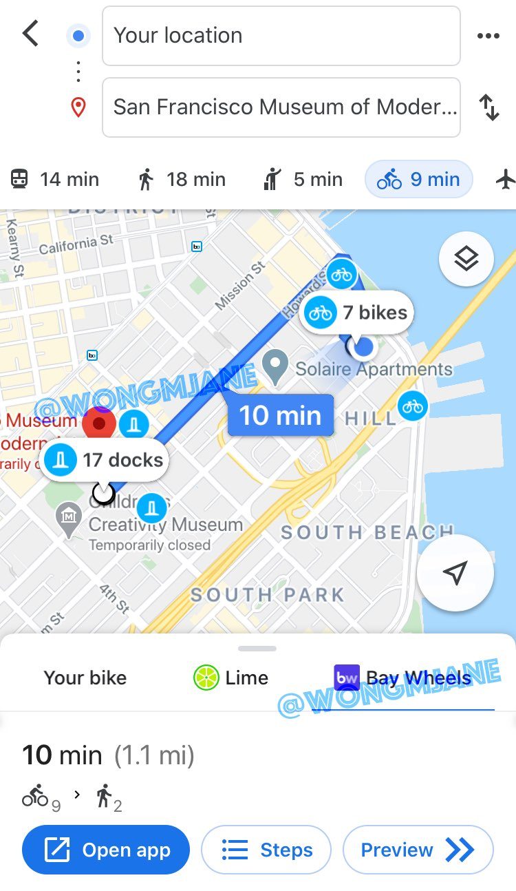 Google Maps milepriser