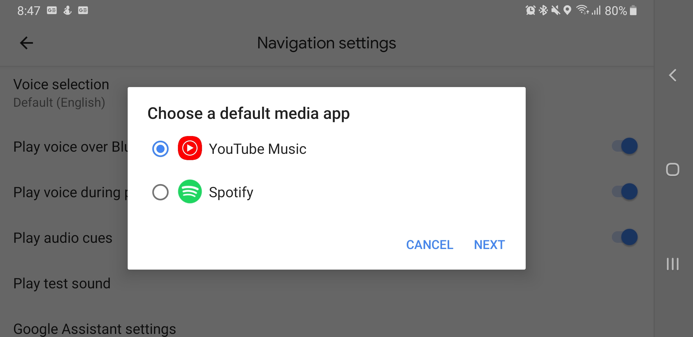 Google Maps YouTube Musique Android