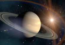 Lac de la planète Saturne