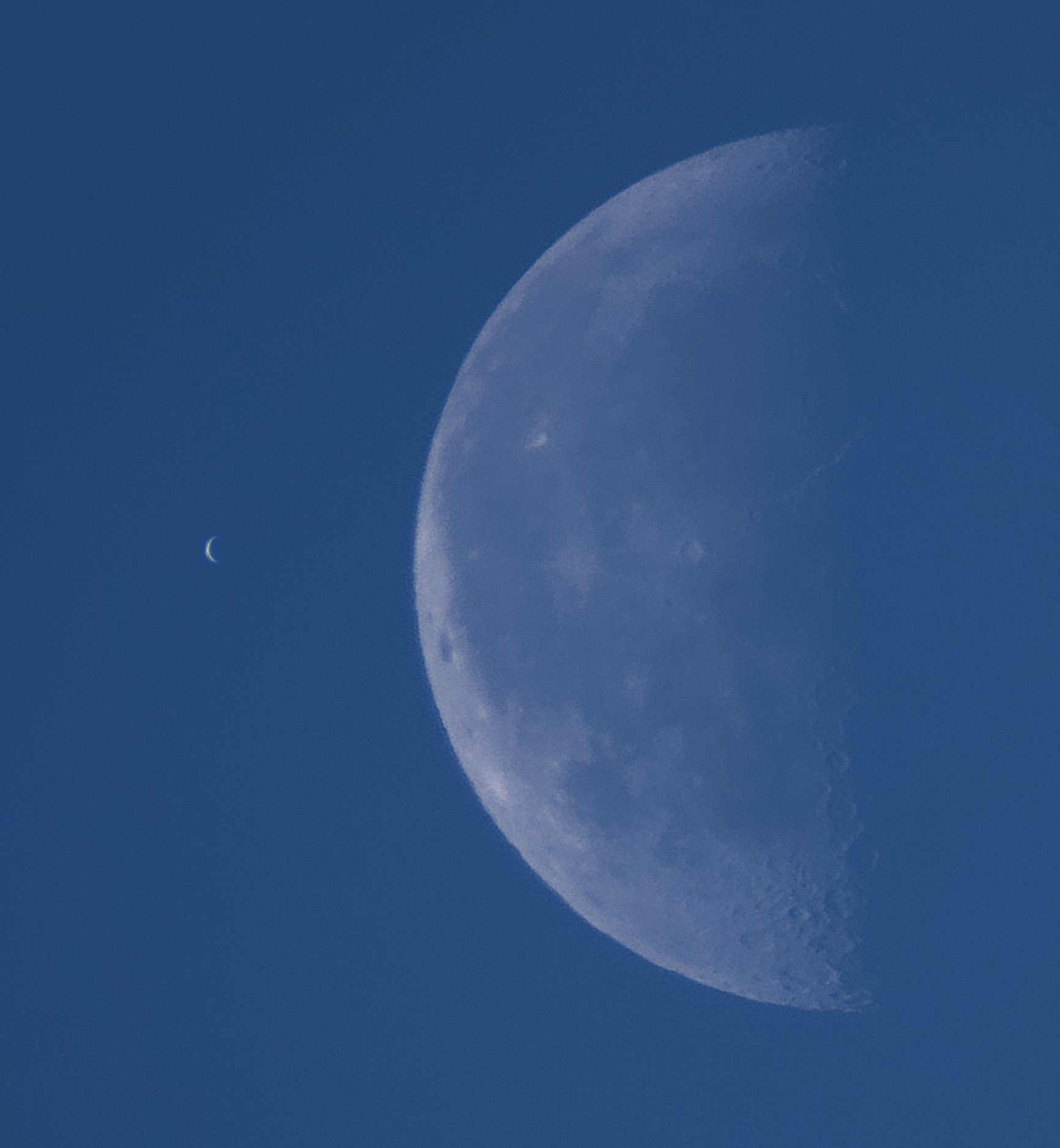 Planeta Venus semiluna luna