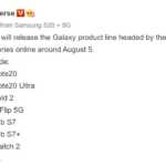 Samsung GALAXY NOTE 20 august lansare