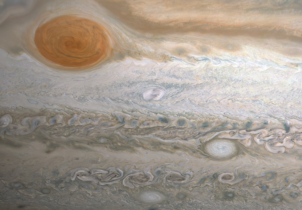 The planet Jupiter storms Juno