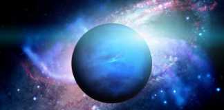 Planeet Neptunus draait in een baan
