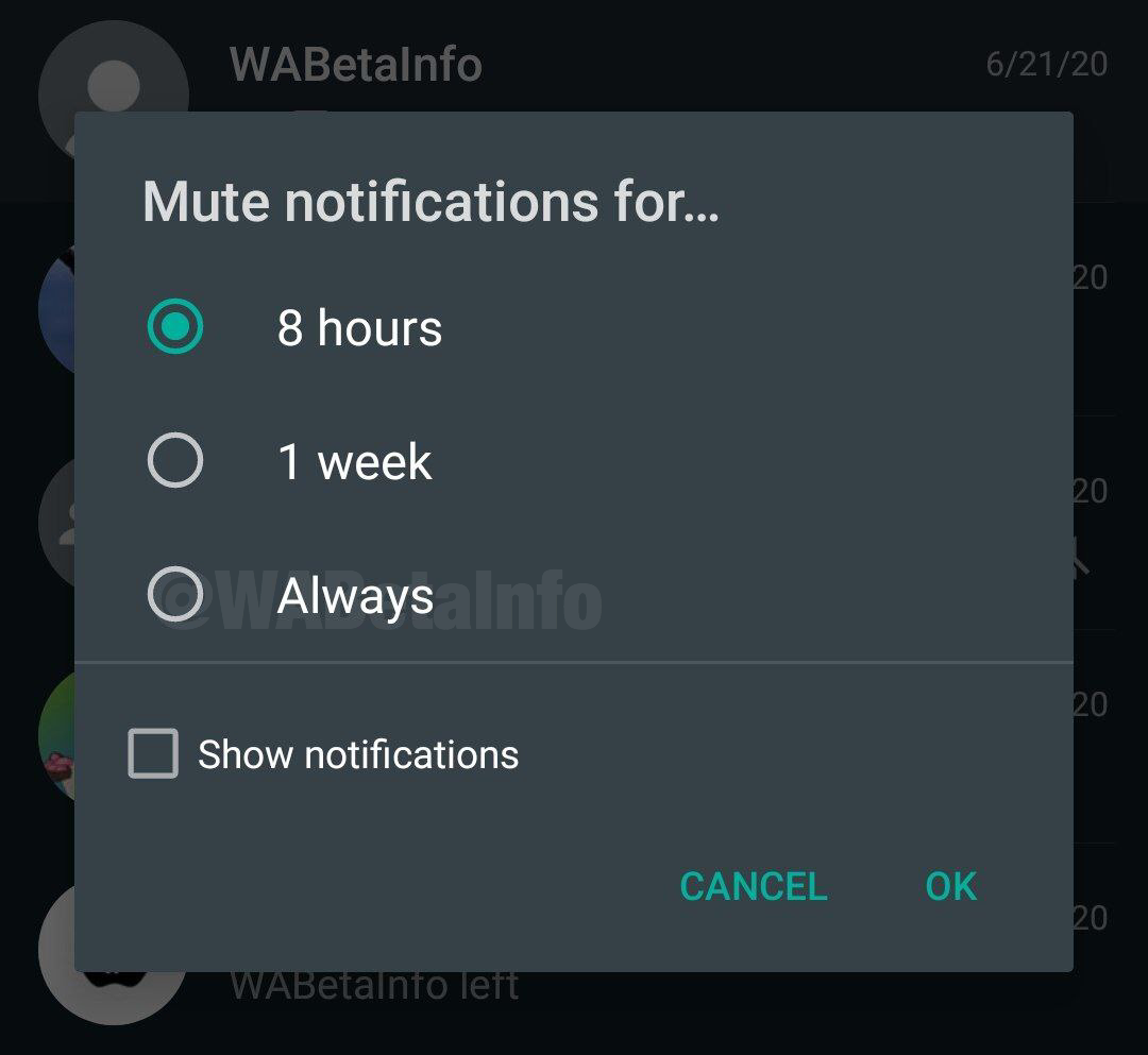 Notifications ennuyeuses de WhatsApp