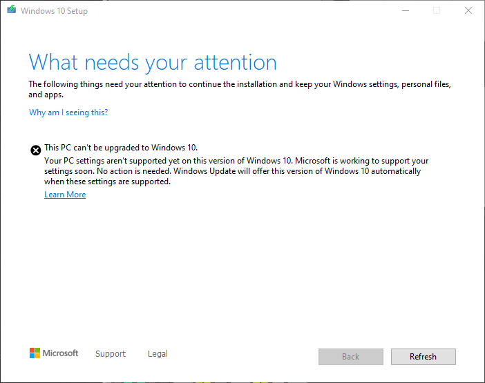 Windows 10 incompatibilitati eroare