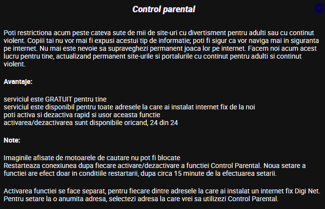 DIGI RCS & RDS control parental
