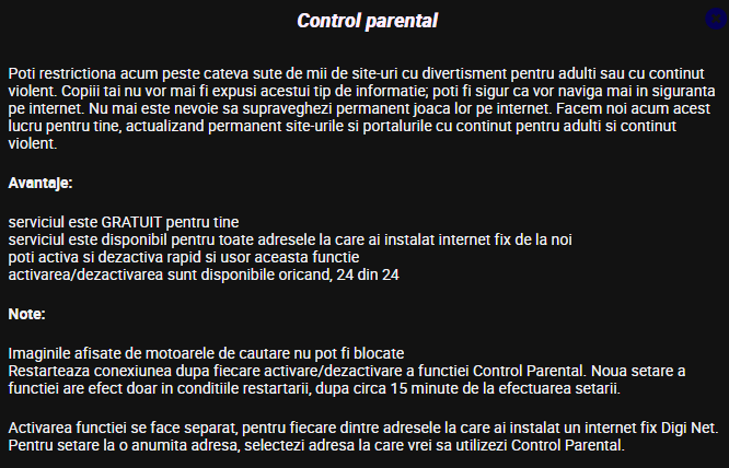 Contrôle parental DIGI RCS & RDS