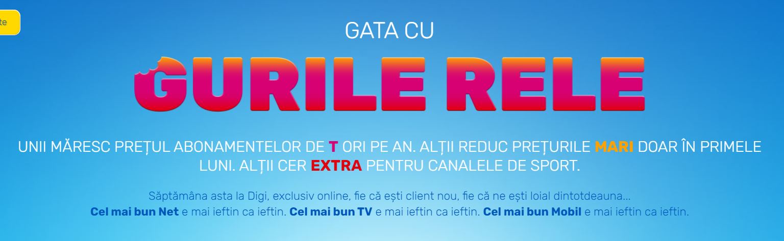 Angebot von DIGI Rumänien ATAC Orange, Telekom, Vodafone