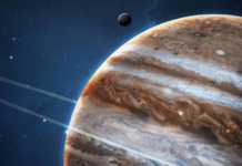 Il pianeta Giove in modo drammatico