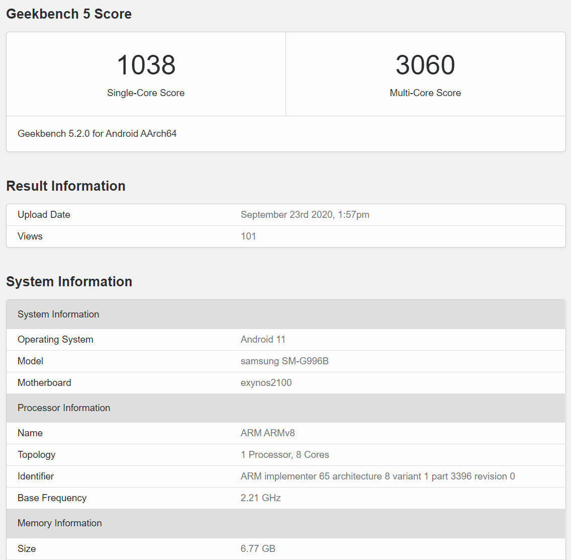 Samsung GALAXY S30 Plus not performing test