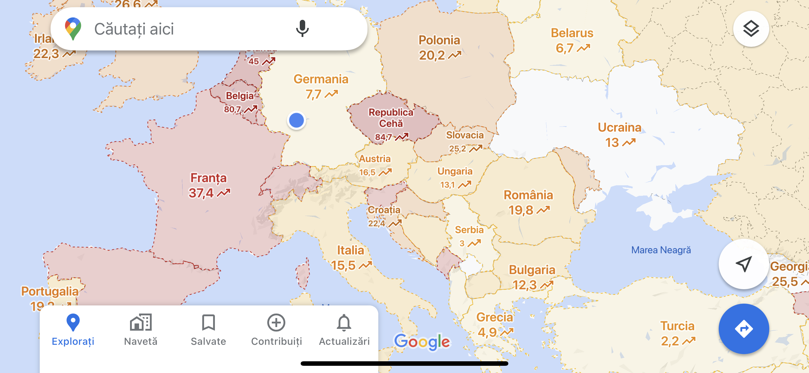 Mappa Sars di Google Maps