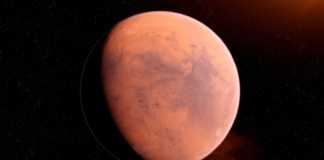 Gegenüber dem Planeten Mars