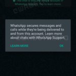 Support révélé par WhatsApp