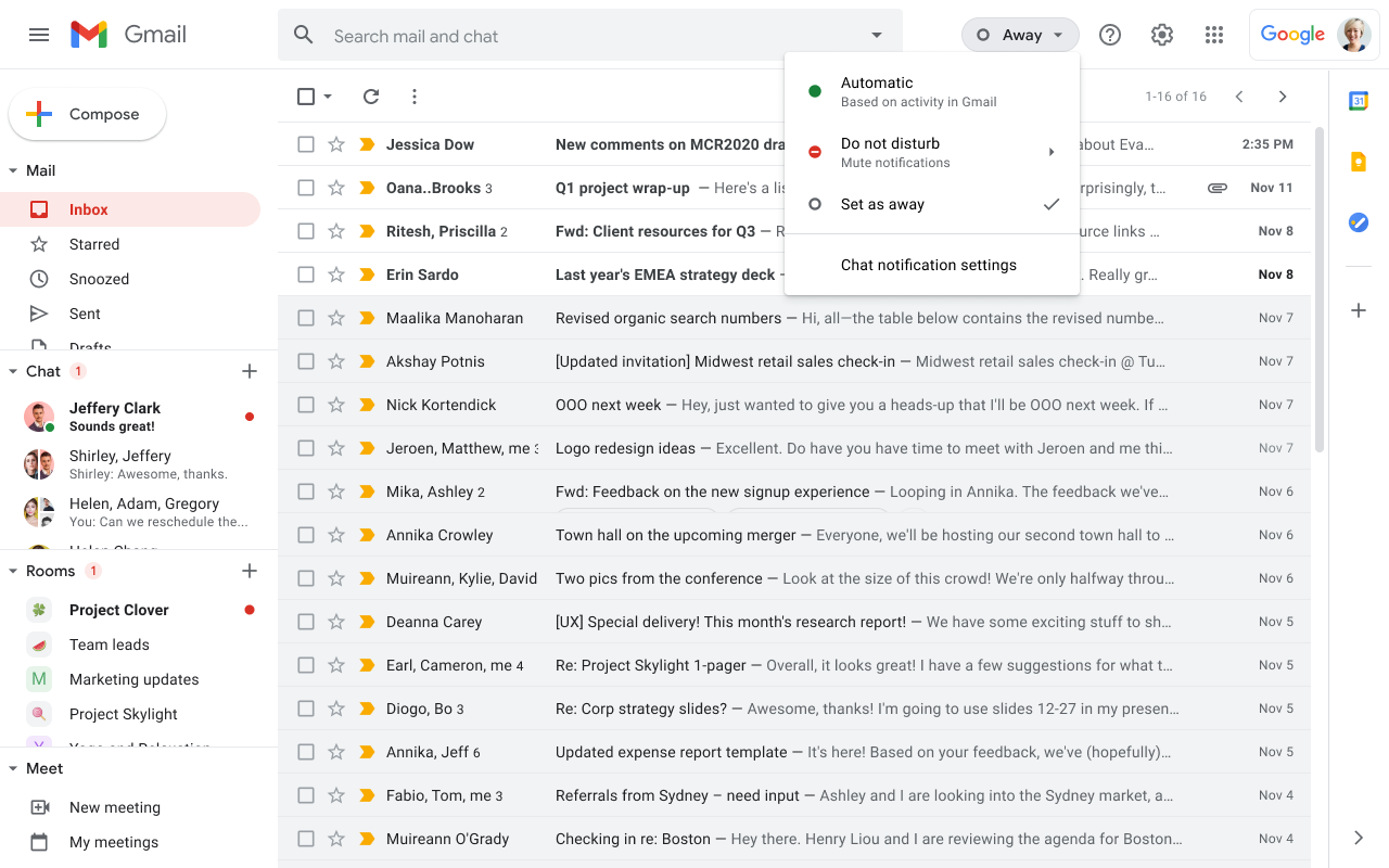 GMAIL deranjare chat