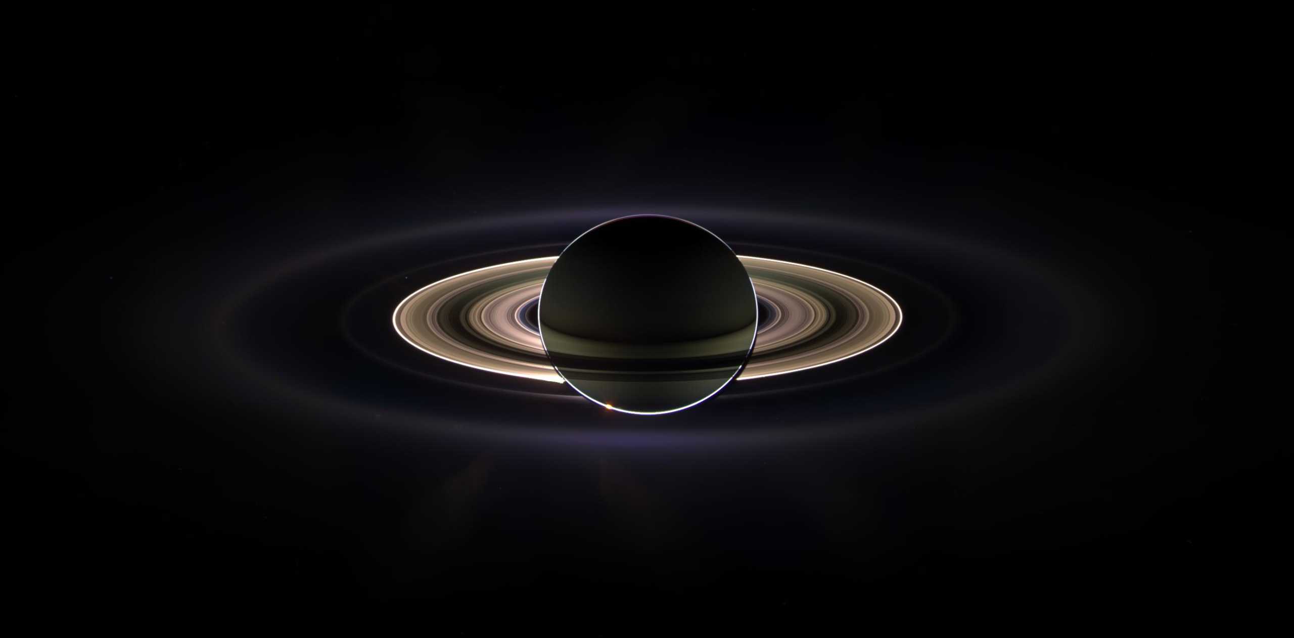 The planet Saturn eclipses the sun