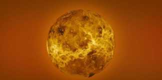 The planet Venus dramatically