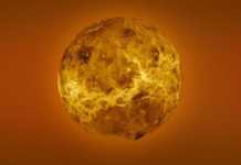 Planet Venus eruption